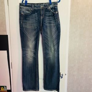 Miss Me Easy Boot JE5386EL For Buckle Denim Jeans Bling Size 31 x 33 MK40